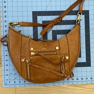 Leather crossbody with gold hardware